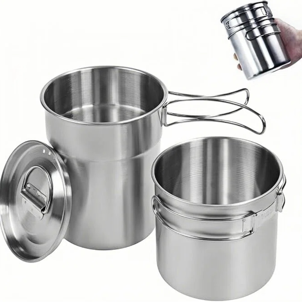Camping Cooking Sets - Foldable Camping Cups Mugs Camping Pot
