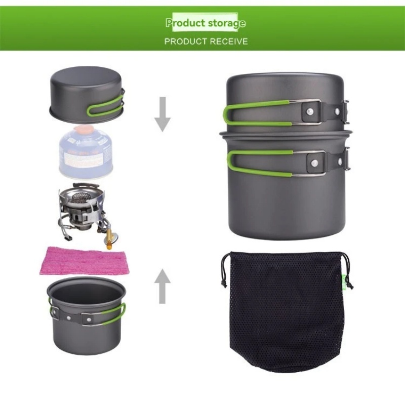 Camping Cooking Sets - BRS-T15A Camping Cookware Mess Kit Ultralight