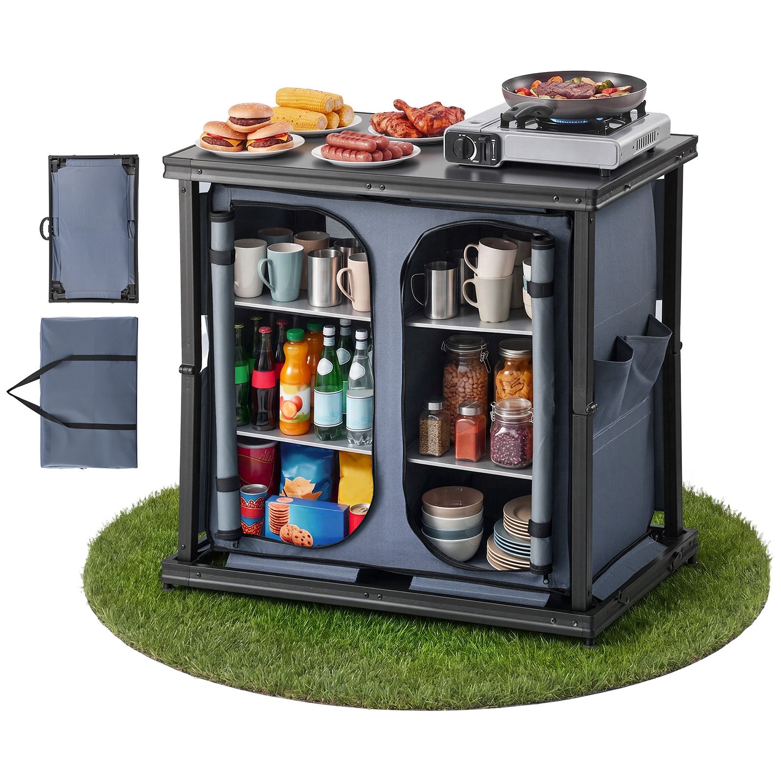 Folding Camping Storage Cabine - Camping Cooking Set Compact ulasan dan harga