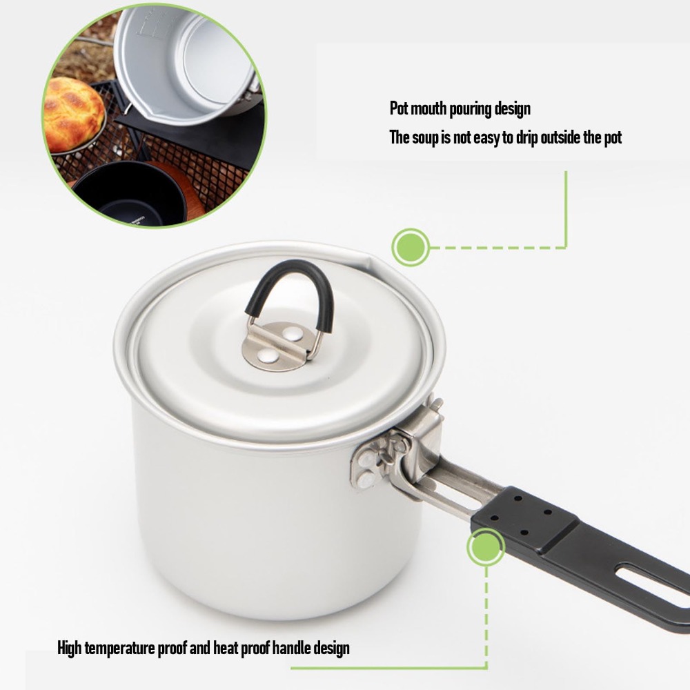 Camping Cooking Pot, 770ml Por - Camping Cooking Pot With Lid ulasan dan harga