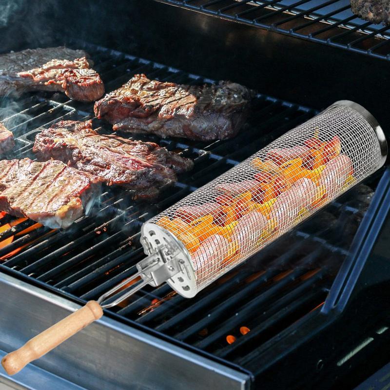 1pc Stainless Steel Rotating B - Camping Cooking Gifts ulasan dan harga