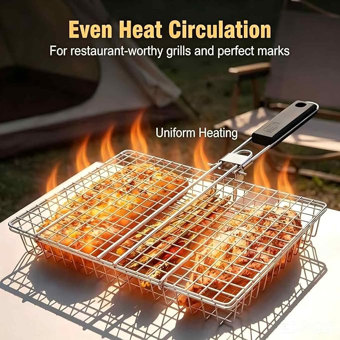 Grill Basket Large Portable Fo - Camping Cooking Gifts ulasan dan harga